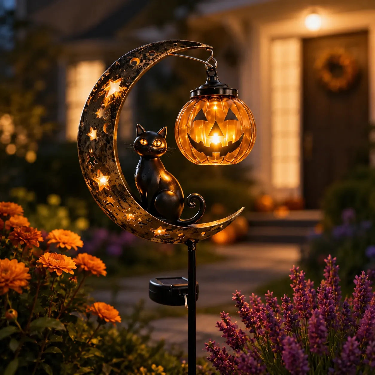 🔥Summer Sale 49% OFF🔥 - 🎃Solar Halloween Black Cat Garden Stake Light