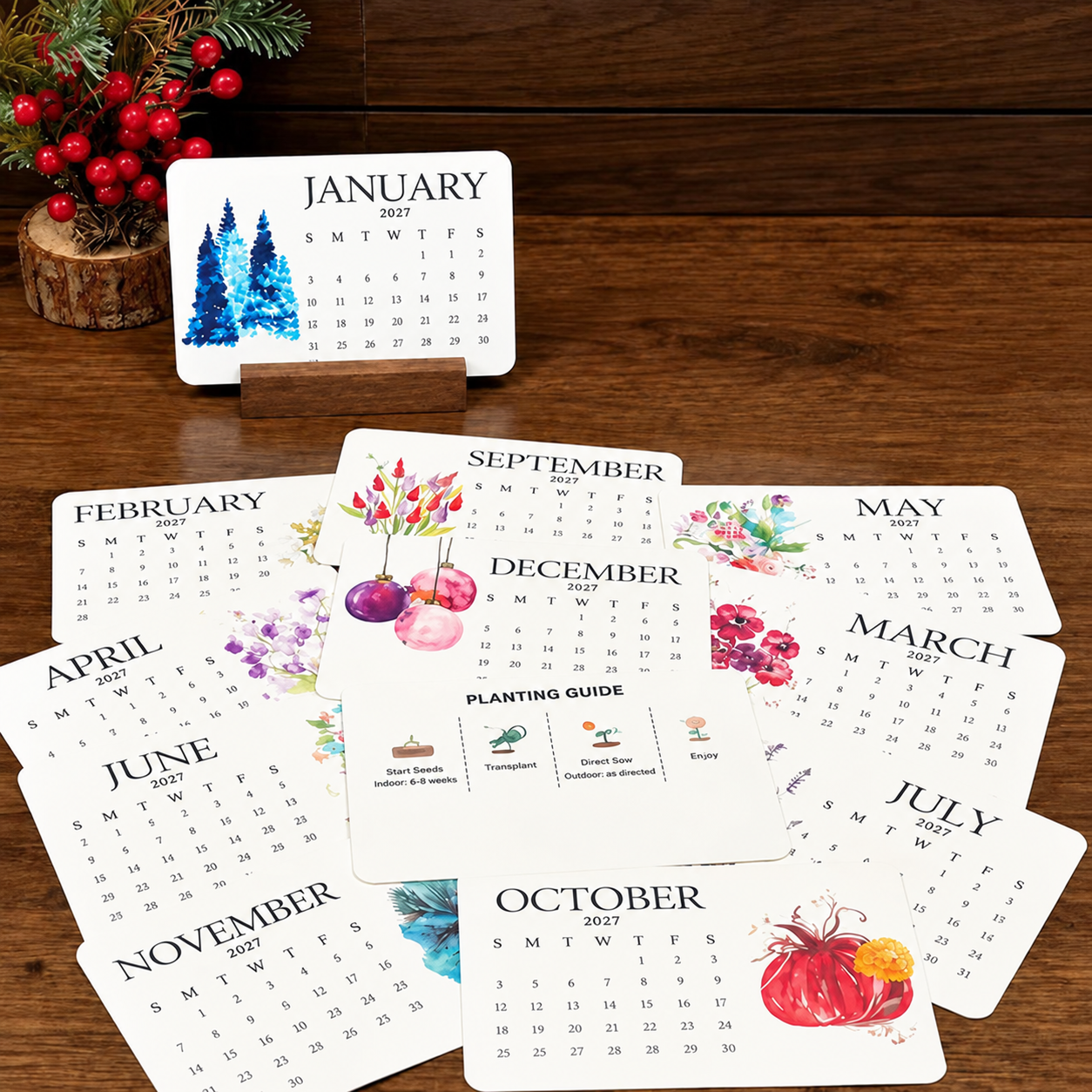 Plantable seed calendar on display