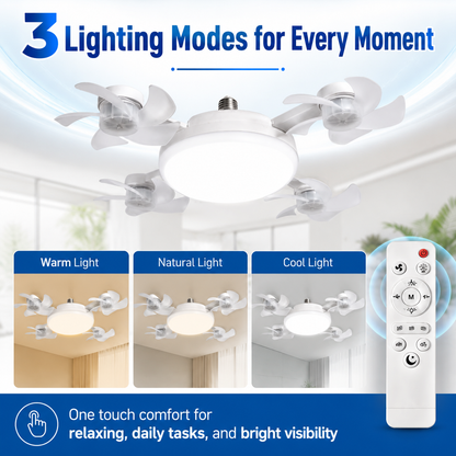 🌬️ SUMMER SALE 49% OFF 💡No-Wiring Ceiling Fan Light with Remote Control