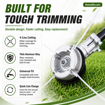 ⚙️ 48% OFF NOW! 🌿 Aluminum Trimmer Head – 4-Line Cutting & Universal Fit – Heavy-Duty & Easy Line Replacement 🏡