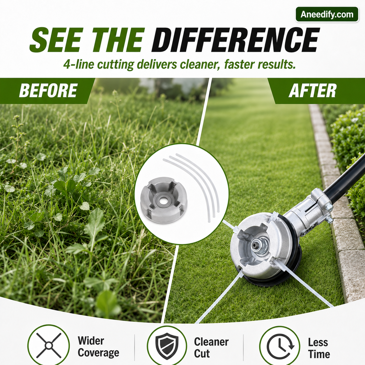 ⚙️ 48% OFF NOW! 🌿 Aluminum Trimmer Head – 4-Line Cutting & Universal Fit – Heavy-Duty & Easy Line Replacement 🏡