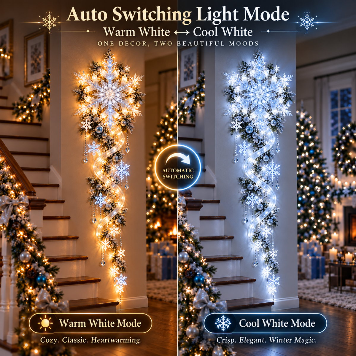 🔥Last Day 49% OFF🔥❄️ Giant Snowflake Blizzard Trail™- Let the Snowstorm Glow Indoors