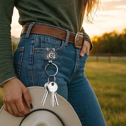 Western A–Z Initial Keychain