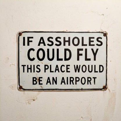 Funny "If Assholes Could Fly" Vintage Metal Sign – Hilarious Man Cave Wall Decor