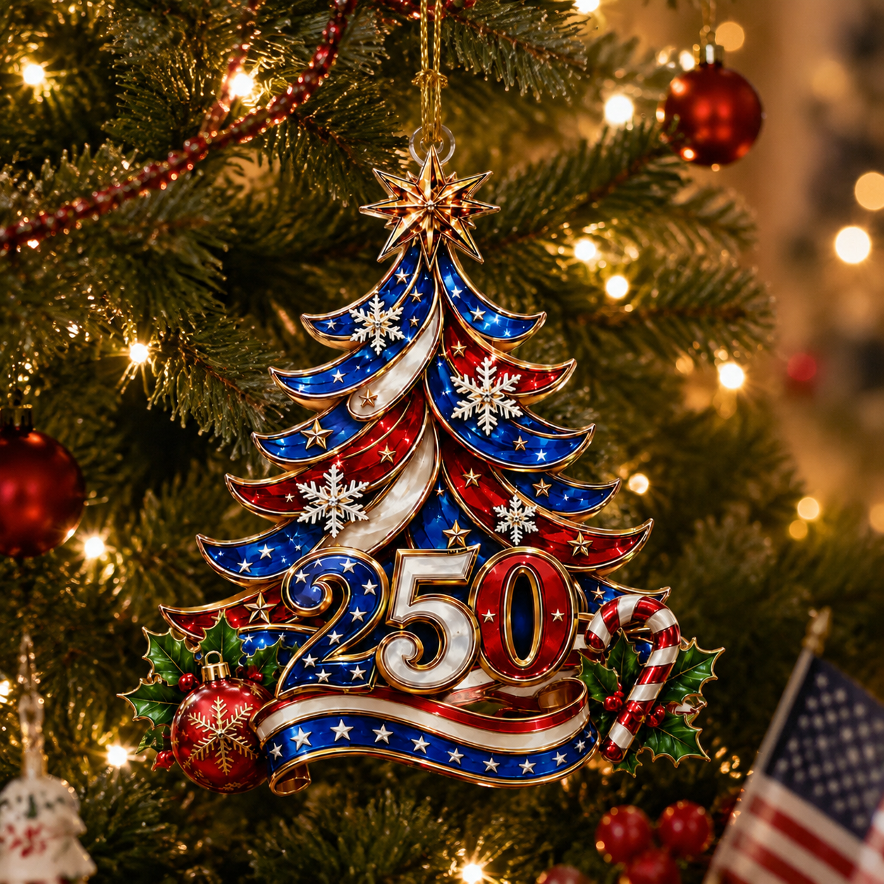US 250th Anniversary Christmas Ornament