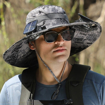🔥Father's Day Sale 49% OFF - Wide Brim Solar Fan Outdoor Fishing Hat-Solar & USB Charging
