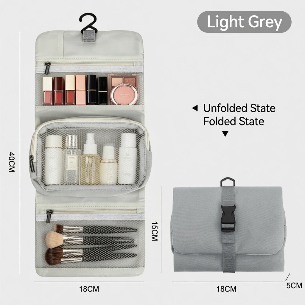 Multi-Layer Hanging Makeup Organizer - Travel Toiletry Bag