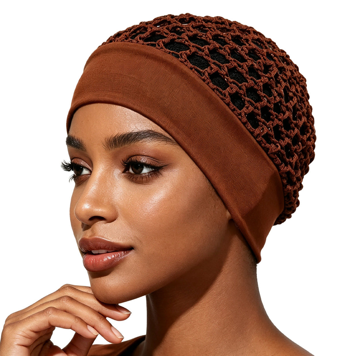Stretchy Wide-Edge Sleeping Cap , Soft Protection Bonnet for Nighttime Hair Care & Beauty💤