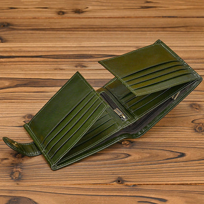 VINTAGE Top Grain Leather Bi-Fold Wallet – Classic Design, Ample Storage