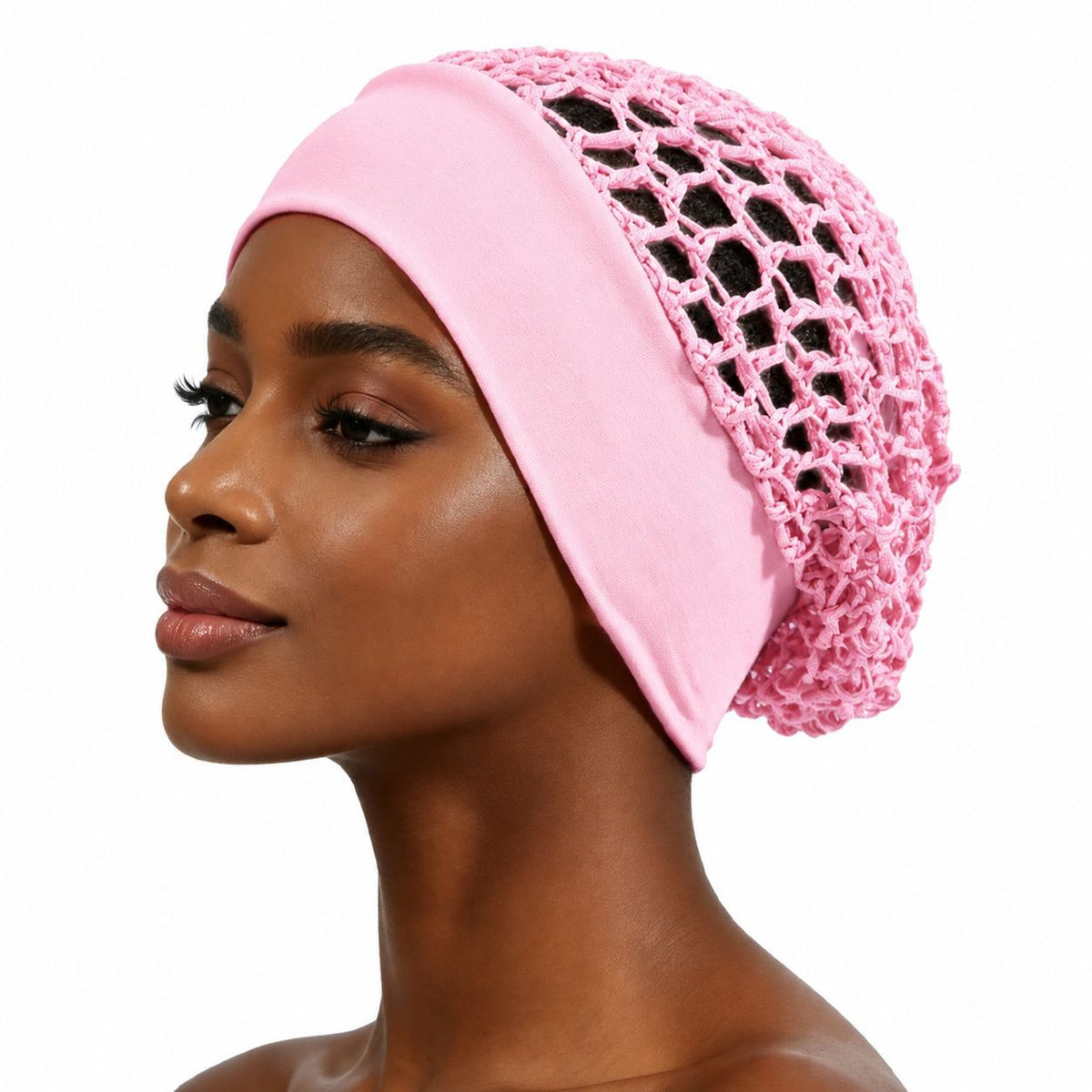 Stretchy Wide-Edge Sleeping Cap , Soft Protection Bonnet for Nighttime Hair Care & Beauty💤