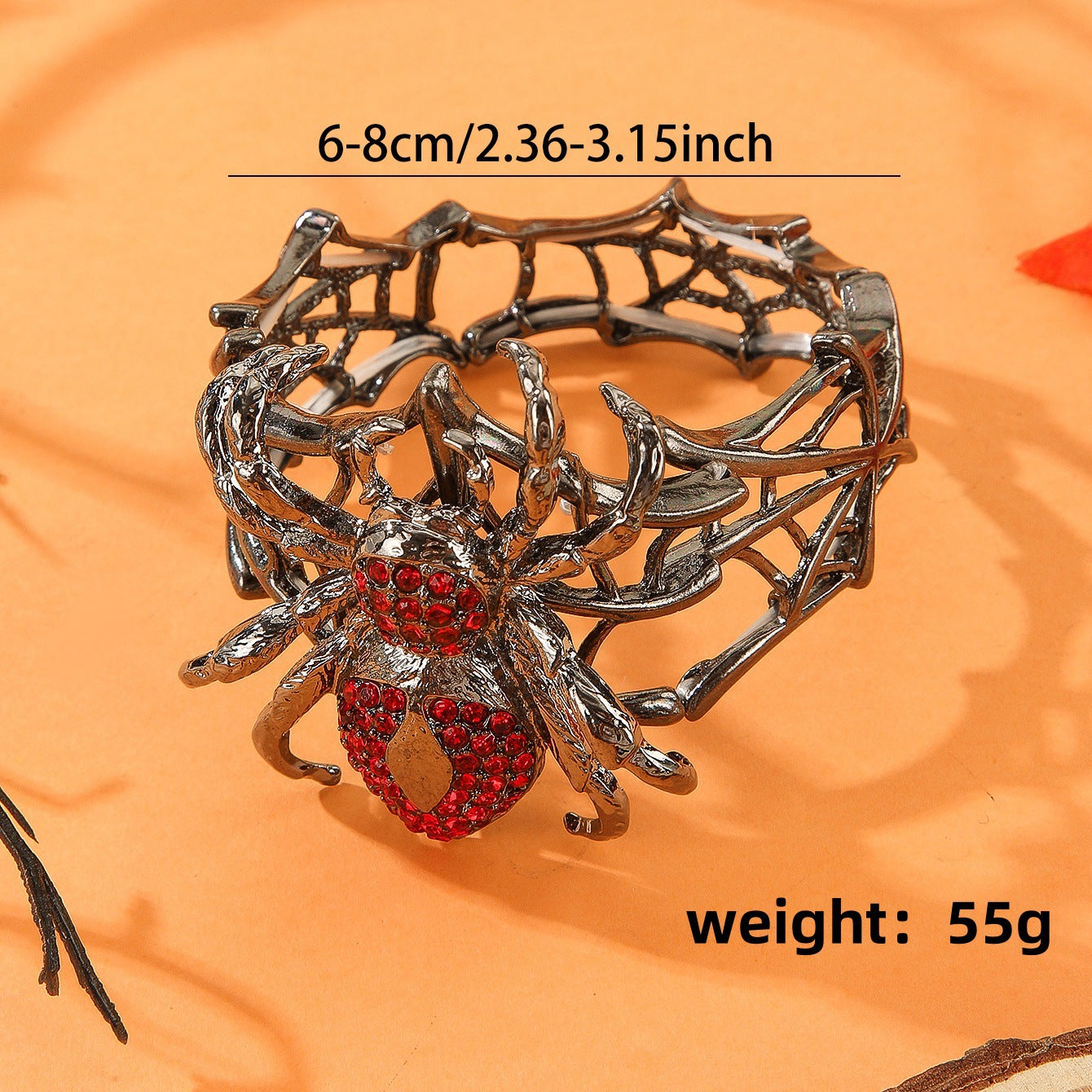 Multicolor Crystal Spider Web Cuff Bracelet