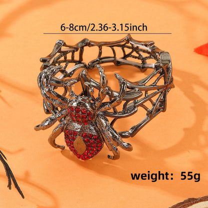 Multicolor Crystal Spider Web Cuff Bracelet