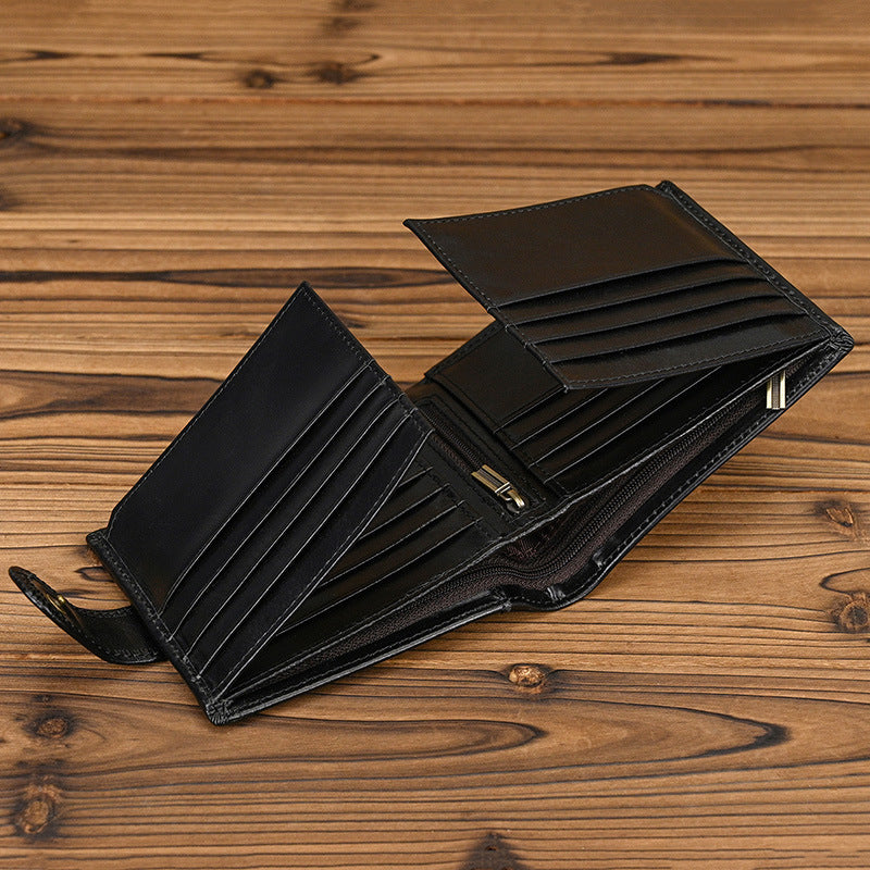 VINTAGE Top Grain Leather Bi-Fold Wallet – Classic Design, Ample Storage