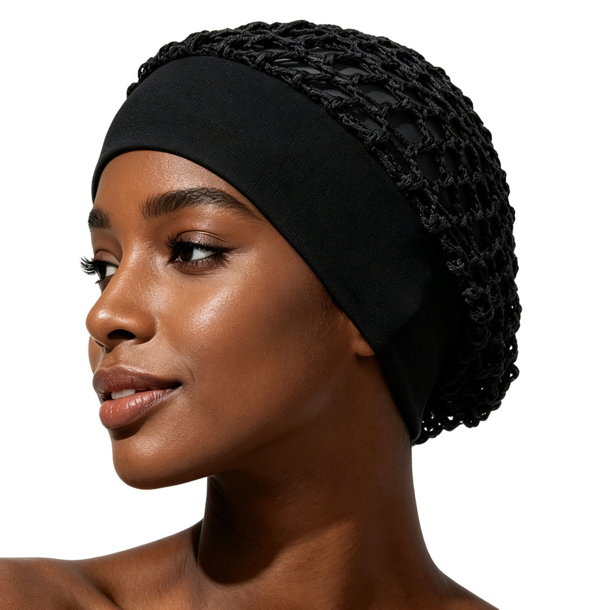 Stretchy Wide-Edge Sleeping Cap , Soft Protection Bonnet for Nighttime Hair Care & Beauty💤