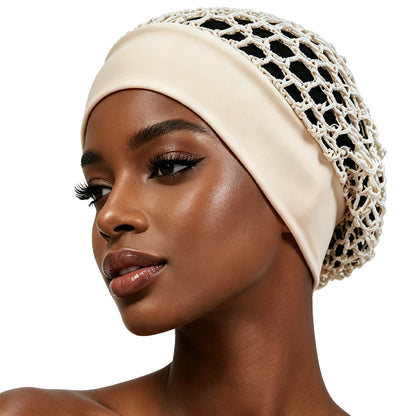 Stretchy Wide-Edge Sleeping Cap , Soft Protection Bonnet for Nighttime Hair Care & Beauty💤
