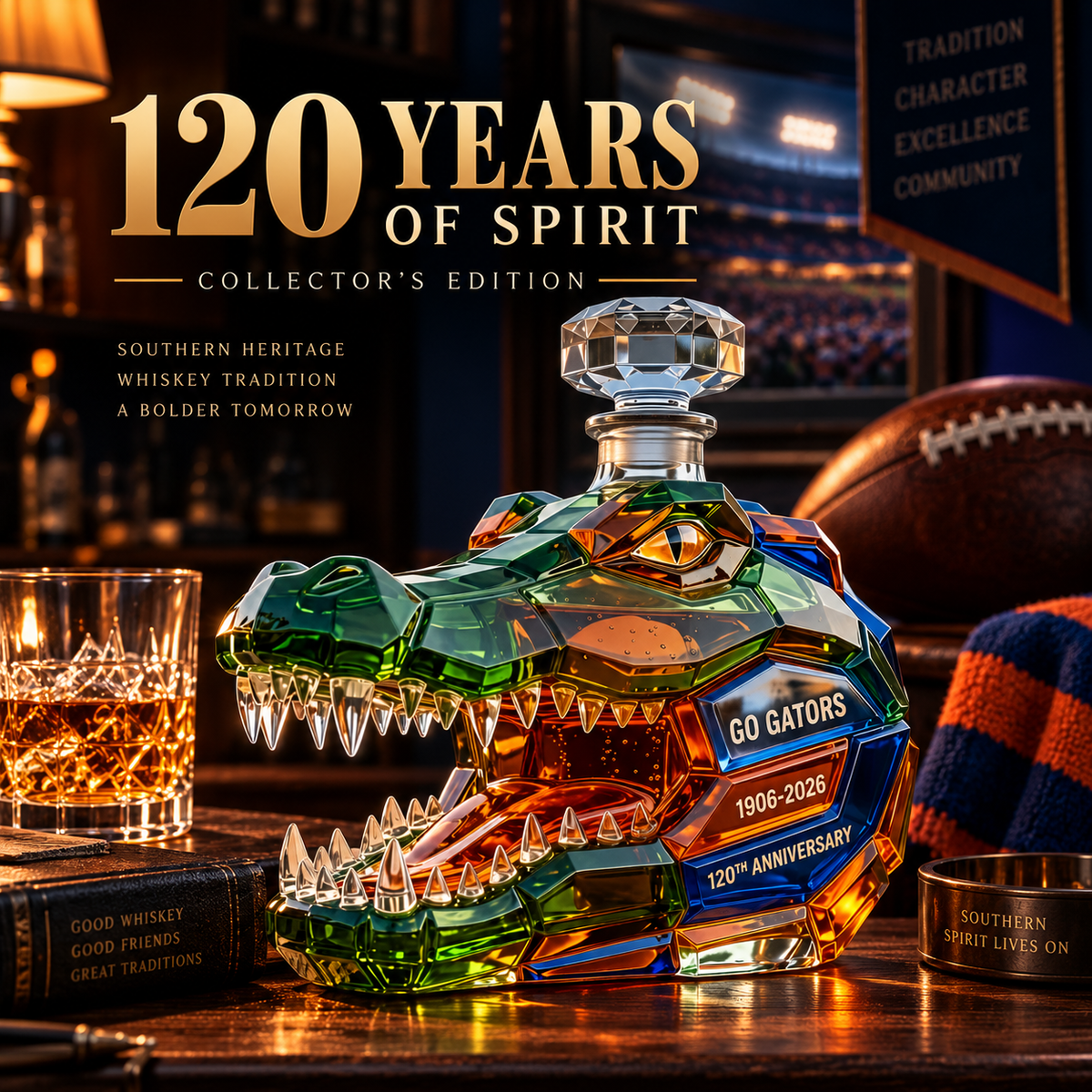 🐊 120th Anniversary Gator Spirit Whiskey Decanter – Collector’s Edition