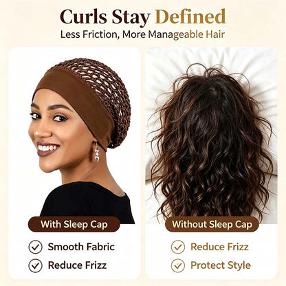 Stretchy Wide-Edge Sleeping Cap , Soft Protection Bonnet for Nighttime Hair Care & Beauty💤