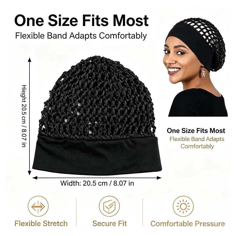 Stretchy Wide-Edge Sleeping Cap , Soft Protection Bonnet for Nighttime Hair Care & Beauty💤