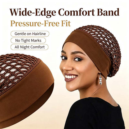 Stretchy Wide-Edge Sleeping Cap , Soft Protection Bonnet for Nighttime Hair Care & Beauty💤