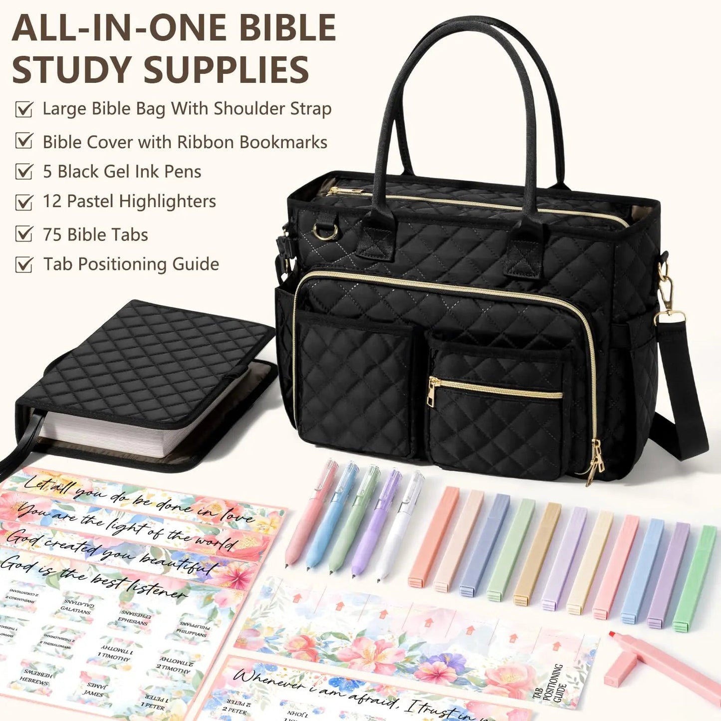 🎁Buy 2 Free Shipping📖✨ Bible Cover Tote Bag – Large Christian Shoulder Bag for Women