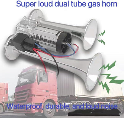 📯 LIMITED-TIME ! 🚗 Universal Dual Trumpet Air Horn Kit – 115dB, 12V, Complete Installation Kit 🔊
