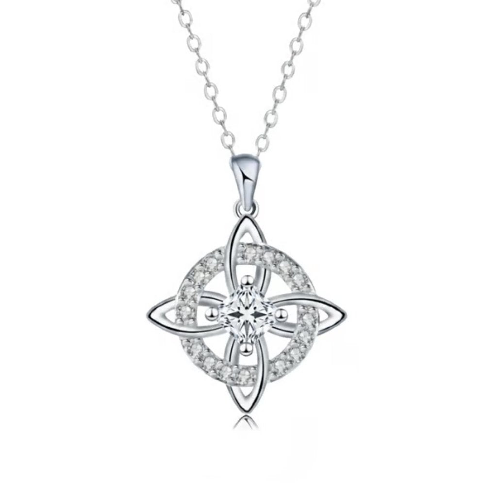 🔮 Personalized Witch’s Knot Birthstone Necklace – Sacred Protection & Luck Talisman ✨