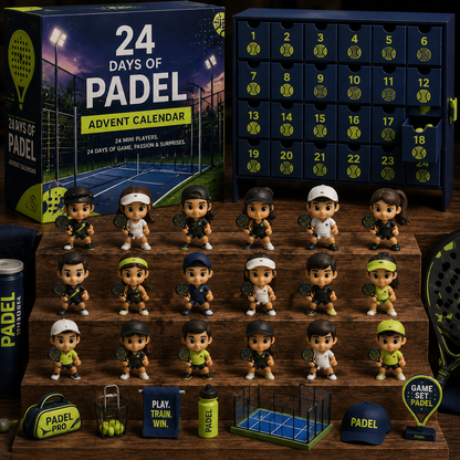 CHRISTMAS KICKOFF 49% OFF - 2026 Days of Padel Blind Box - 24-Day Festive Countdown, Padel Themed Collectible Miniatures Blind Box - Gift For Padel Fans