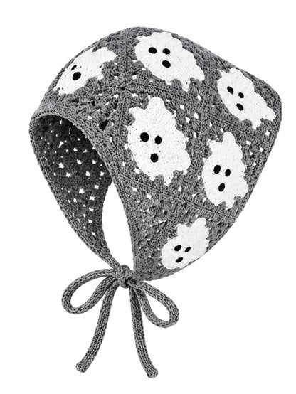 🎃 Halloween Style Deal – Boho Ghost Print Head Scarf 👻 Cute Seasonal Hair Accessory for Festive Looks 🦇