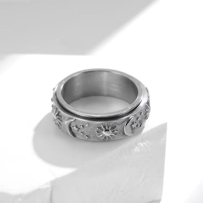 💕 Sun, Moon, and Stars Anxiety Relief Spinner Ring for Couples
