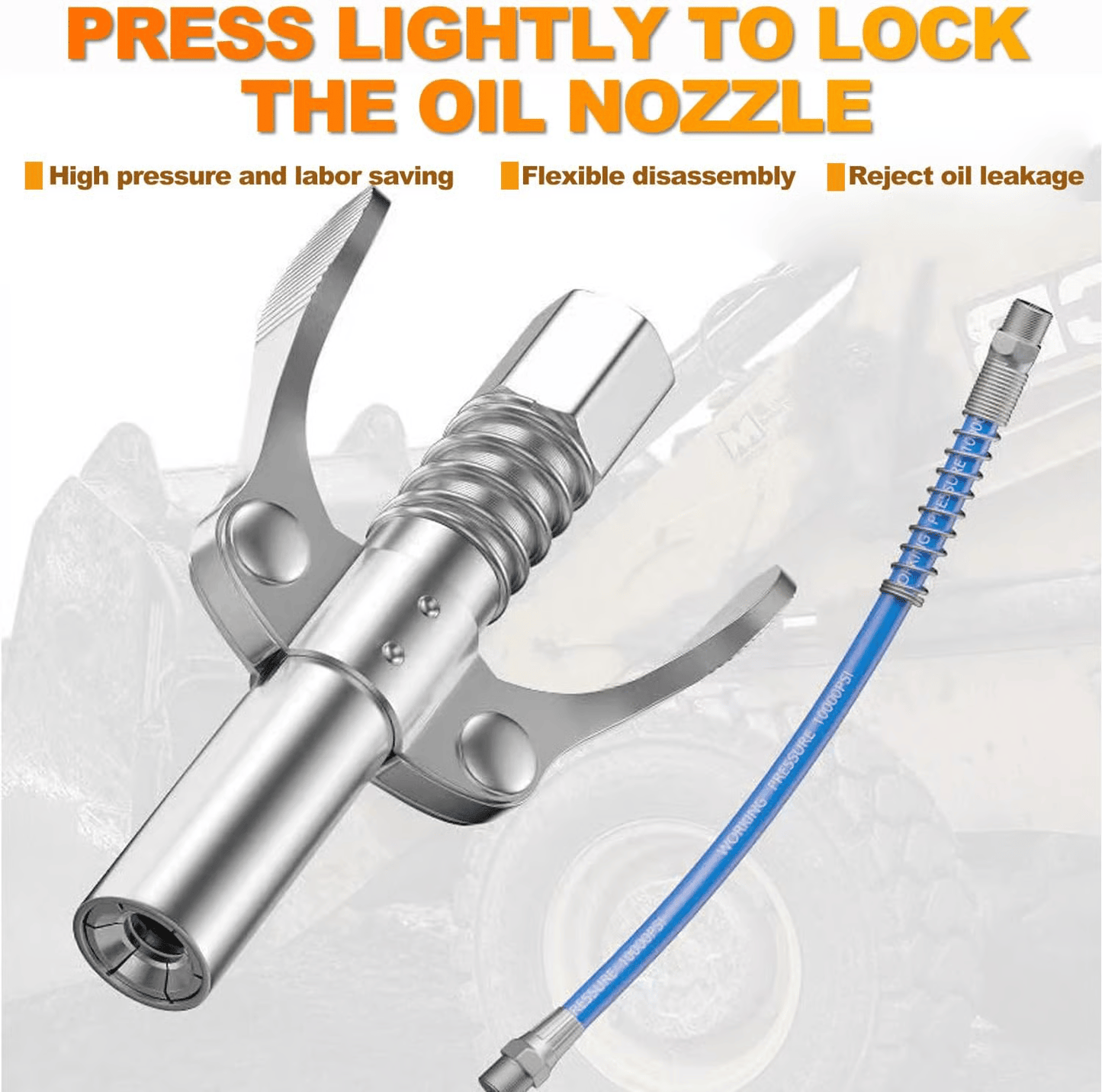 12000PSI 6-Jaw Stainless Steel Leak-Proof Universal Grease Tool Coupler