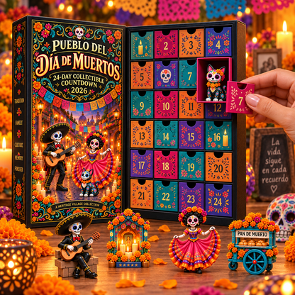 💀🌼 Pueblo del Día de Muertos 2026 – 24-Day Collectible Countdown Calendar 🎉