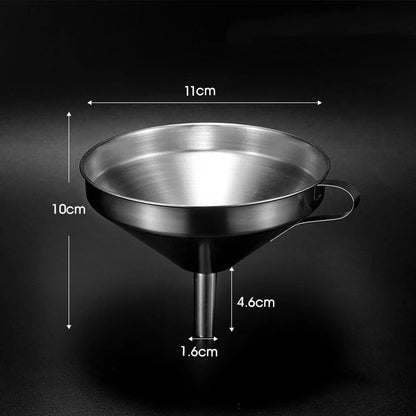 🔥Hot Sale 304 Stainless Steel Funnel with Filter Mesh – Kitchen Food Grade Metal Funnel for Oil, Alcohol, Jam & Spice Filling 🥄