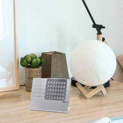 Creative Mini Perpetual Desk Calendar - Aluminum Alloy Adjustable Monthly Calendar – Works for 100 Years | Home & Office Decor