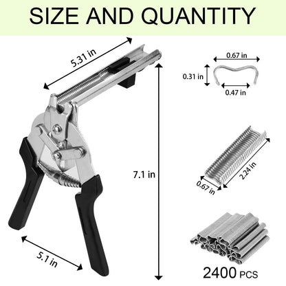 M-Type Hog Ring Pliers Kit – Semi-Automatic Spring-Loaded Fence & Cage Repair Tool