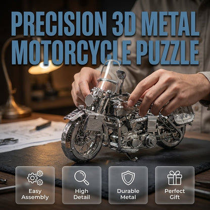 🔥Last Day 49% OFF - Silver Motorcycle 3D Metal Assembly Puzzle