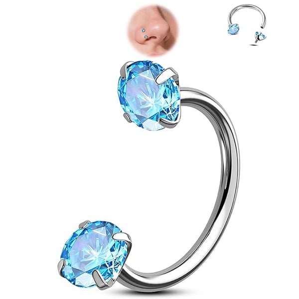 🔥Last Day 50% OFF - Horseshoe Gem Nose Ring – Internally Threaded & Comfortable