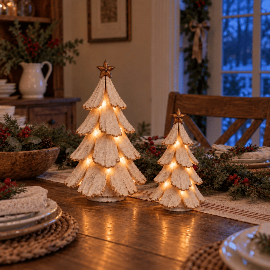 Vintage Lighted Christmas Tree Figurine