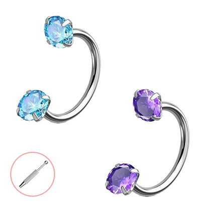 🔥Last Day 50% OFF - Horseshoe Gem Nose Ring – Internally Threaded & Comfortable