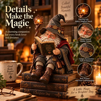 🧙‍♂️ The Wandering Scholar Gnome – Enchanted Reading Wizard Figurine