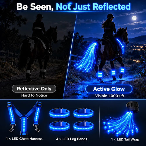 💎Horse LED Night Glow Protection Gear 6-Piece Full Set🐎