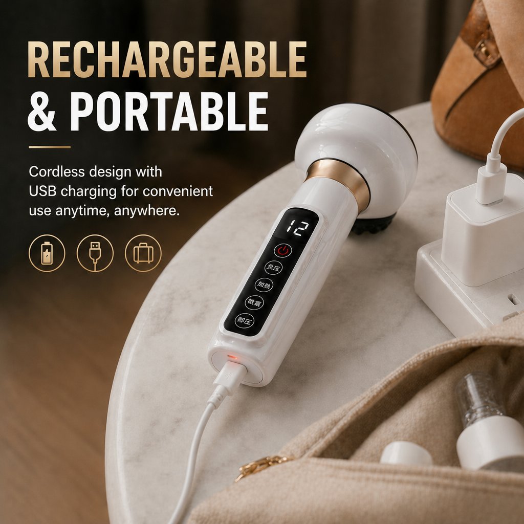 Electric Cupping Massager – LED Light Heating Vacuum Suction Gua Sha Tool