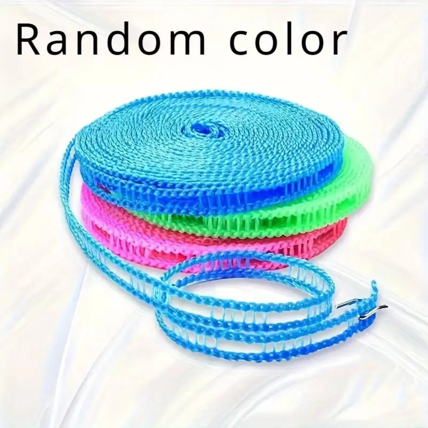 🧺Three colors✨ 10M (32.8ft) Portable Windproof Clothesline | Retractable Fence-Style Non-Slip Drying Rope with Hooks for Outdoor, Travel, Camping & Home