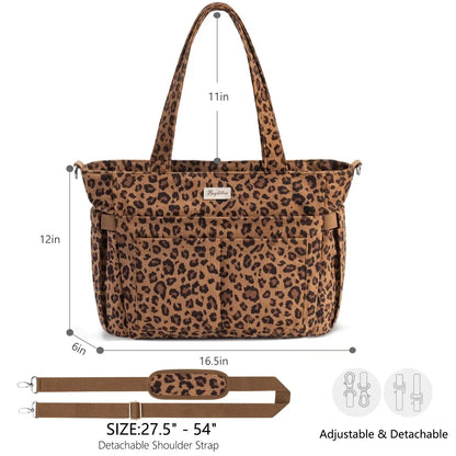 🎒Corduroy Tote Bag for Women, 15.6 inch Laptop Work Bags with Large Cup Holder