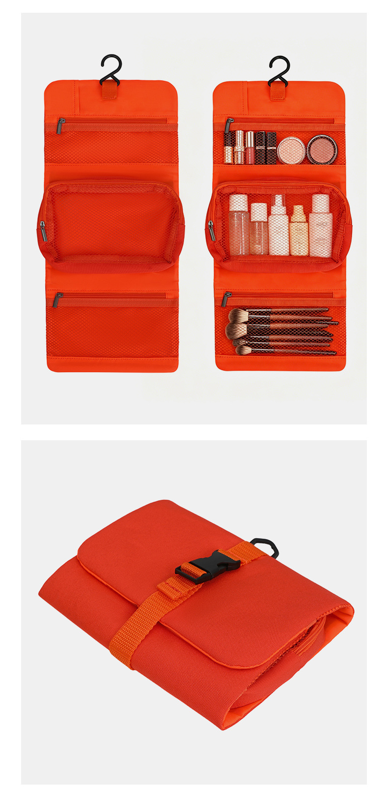 Multi-Layer Hanging Makeup Organizer - Travel Toiletry Bag