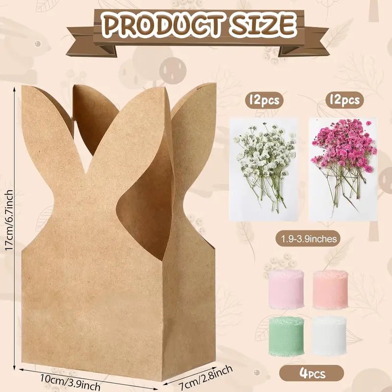 🔥🐇 Boho Bunny Easter Goodie Bags Set(✨24 Pcs)