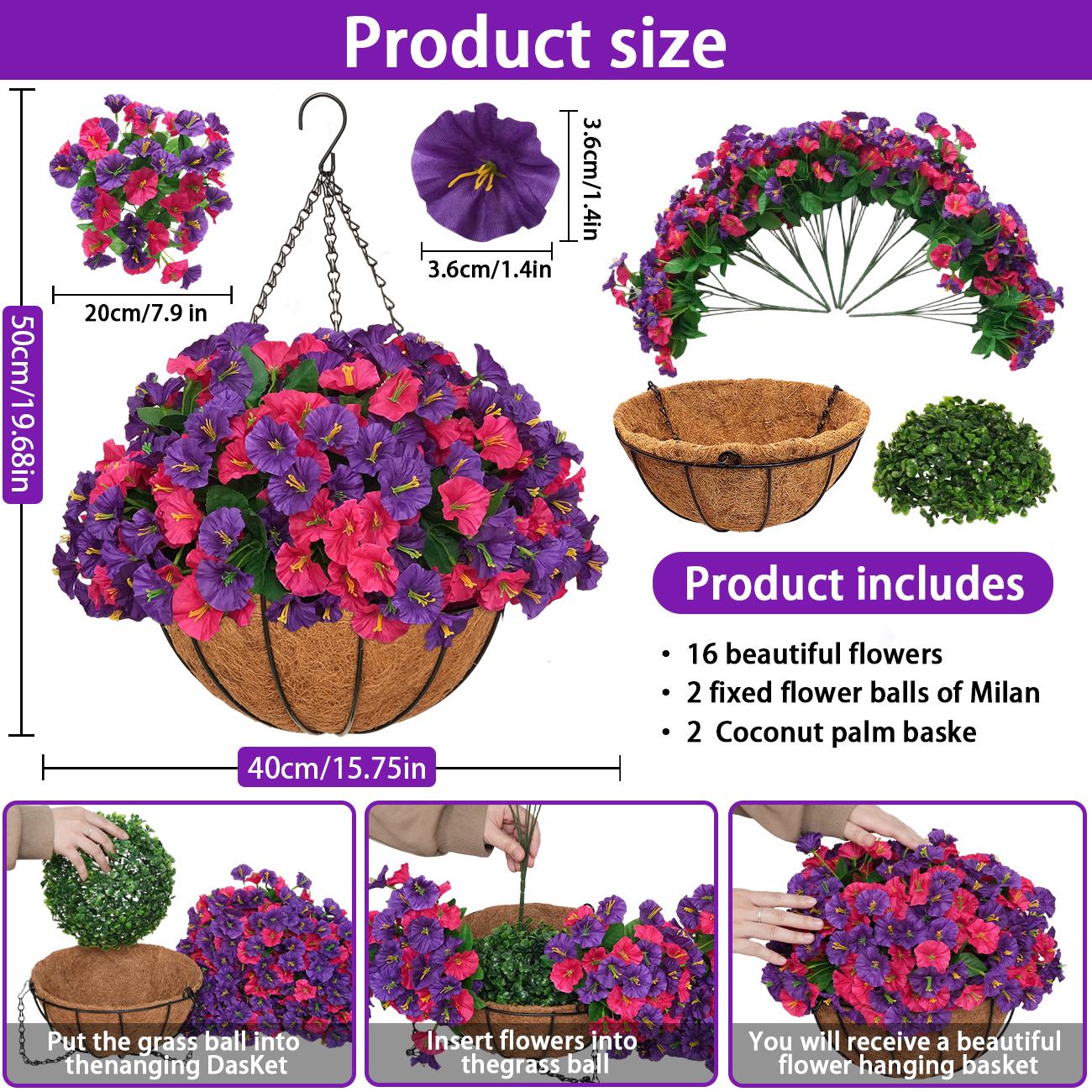 ⚡Hot Sales 49% OFF🔥Artificial hanging plant and flower basket, perfect for spring and summer outdoor decoration