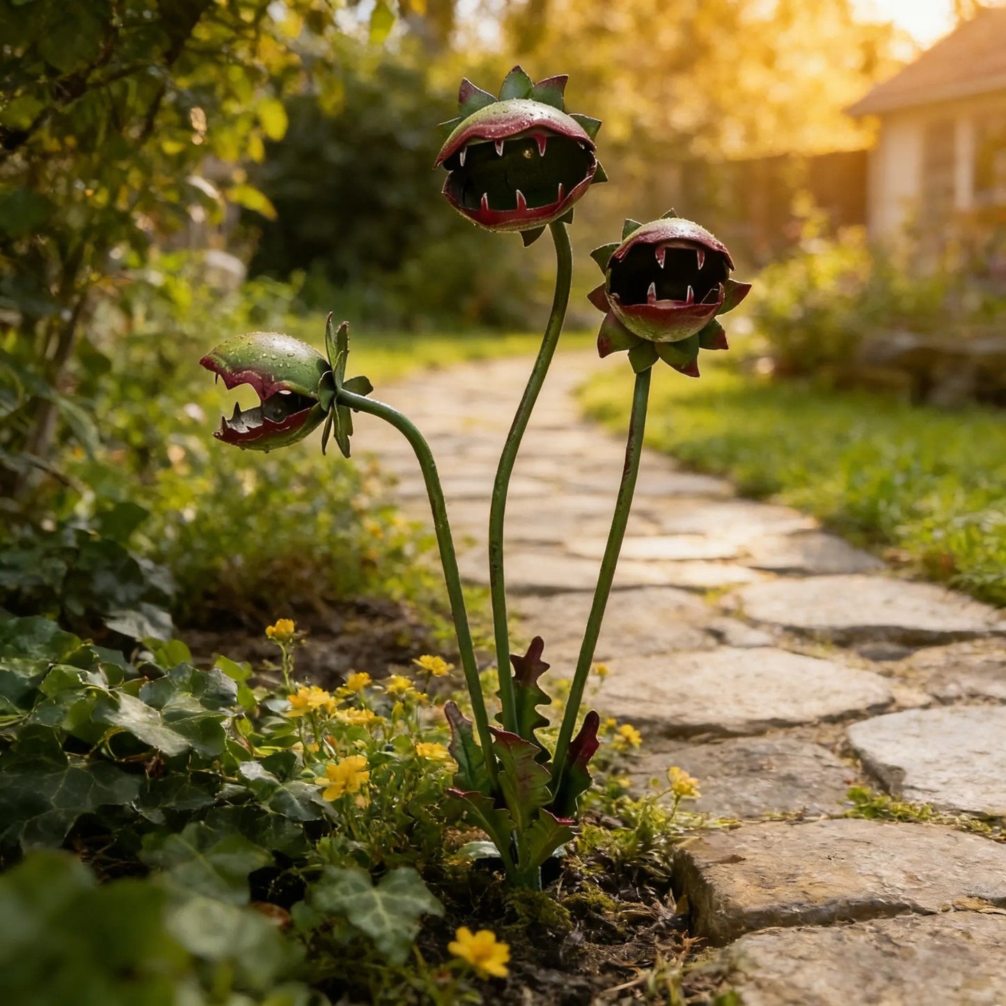 😂Whimsical Metal Carnivorous Plant Garden Stake