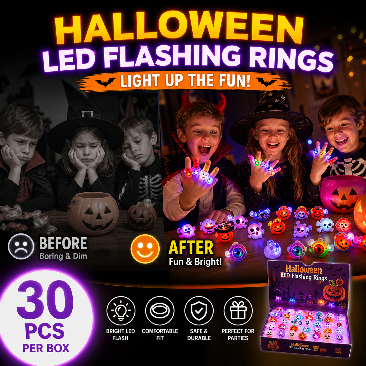 🎁LED Light Halloween Glowing Ring