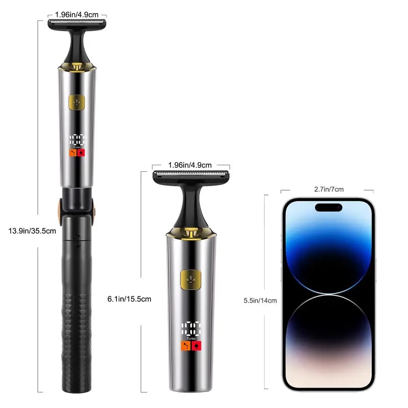 🎁 Men's 4-in-1 Electric Body Grooming Kit | Extendable Back Hair Trimmer
