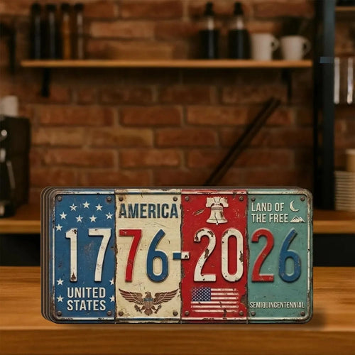 🔥USA Anniversary Block Sign | Rustic License Plate Art 1776-2026 Semiquincentennial Decor